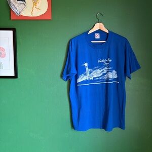 Vintage Single Stitch Tee with Oregon location & lighthouse graphic size XL